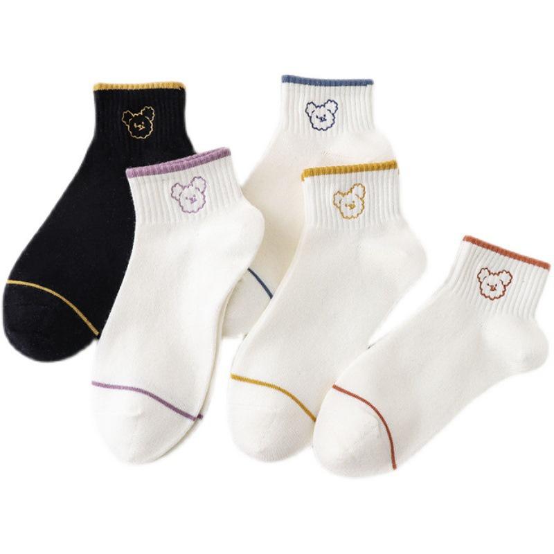 Womens Ankle Socks Bear Fun Novelty Pattern Soft Cotton Socks Low Cut Athletic Casual Cute Socks
