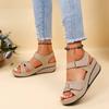 Women's Large Size Fish Mouth Casual Sandals Roman Style Sandals Women's Outer Wear Velcro Shoes