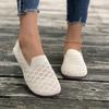 Spring New Solid Color Pointed Flat Bottom Flat Heel Soft Sole Single Shoes Casual Breathable Women's Shoes Hollow Knitted Shoes