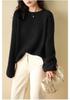 Women's Trendy Round Neck Lurex Sweater in New Year Red - 100% Pure Wool, Loose Fit, Autumn/Winter Base Layer