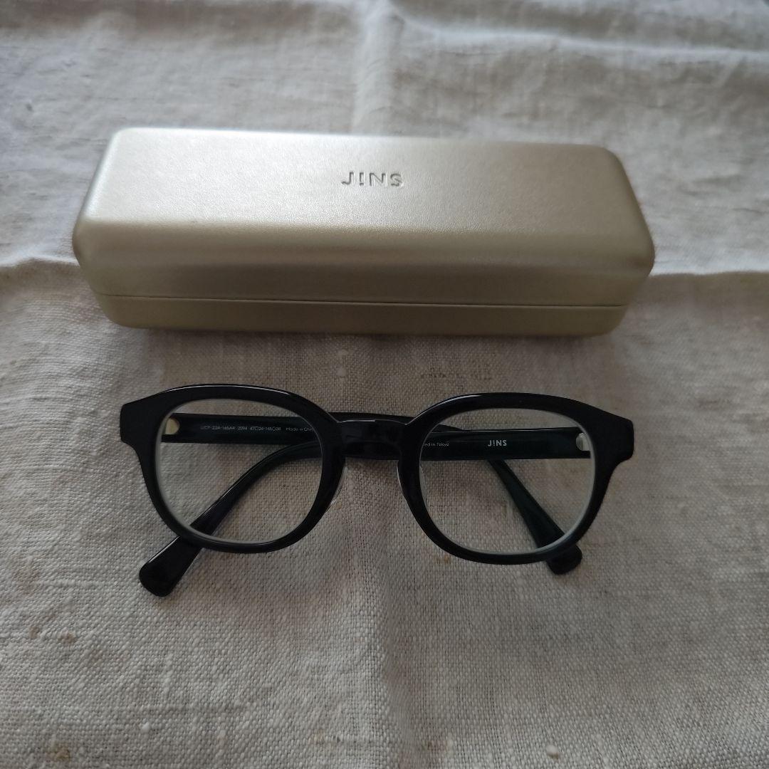 Used JINS glasses black black rim glasses