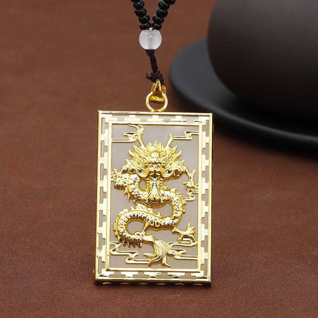 Elegant Natural Hetian Jade Necklace with Gold and Xiuyan Jade Pendant - A Fashionable and Timeless Gift for Women