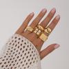 Creative Open Ring Set for Women Wedding Jewelry Trendy Elegant Gold Color Punk Vintage Geometric Adjustable Finger Rings