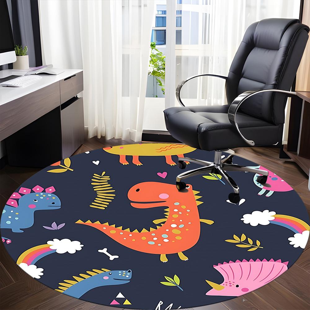 1PC Dinosaur Illustration Chair Carpet for Office, Indoor Non-Slip Washable Carpet, Soft Comfortable Mat For Office Room yy250930271