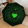 1pc Spider Web Heart Pattern Umbrella Automatic Opening and Closing Umbrella, High Quality Umbrella, Ideal Gift for Her 276