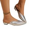 Fashion Women Pointed Toe Heeled Shoes Mules Sexy Fashion Slippers 2025 New Autumn Party Luxury Slingback Shoes Woman Flip Flops Zapatos