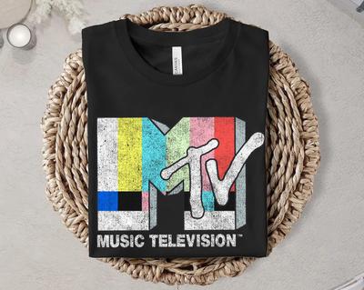 T-shirt Logo Signal TV Vintage MTV, T-shirt Unisexe Adulte Enfant Logo Classique MTV