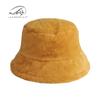 Fashion solid color imitation rabbit hair bucket hat women's Japanese autumn and winter new versatile thickened warm flat top basin hat