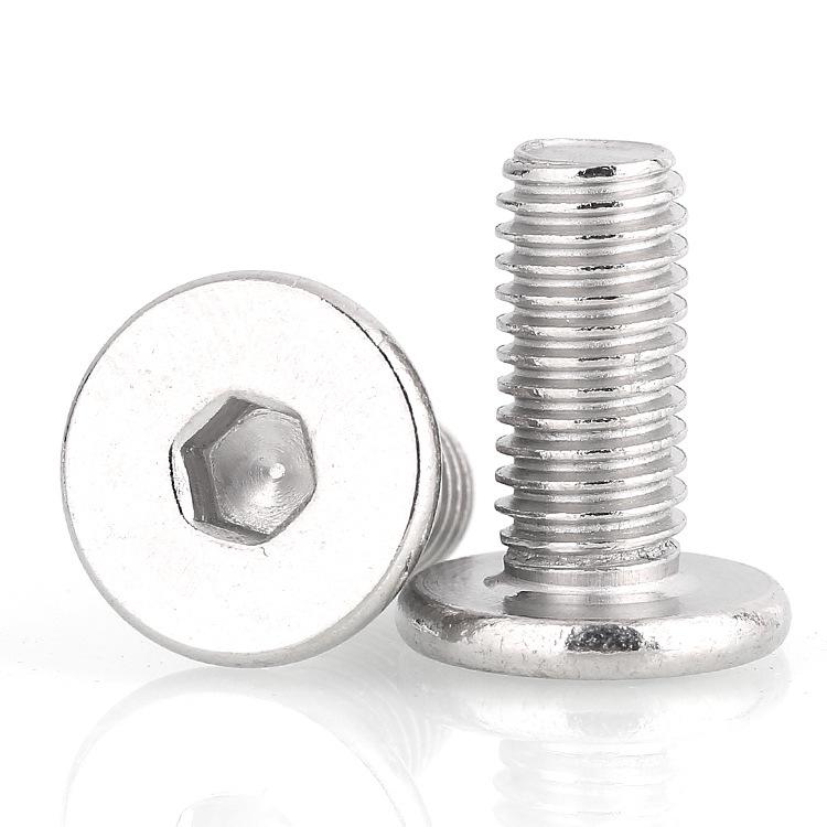 304 Stainless Steel Internal Hexagon Flat Head Bolts: M2-M8