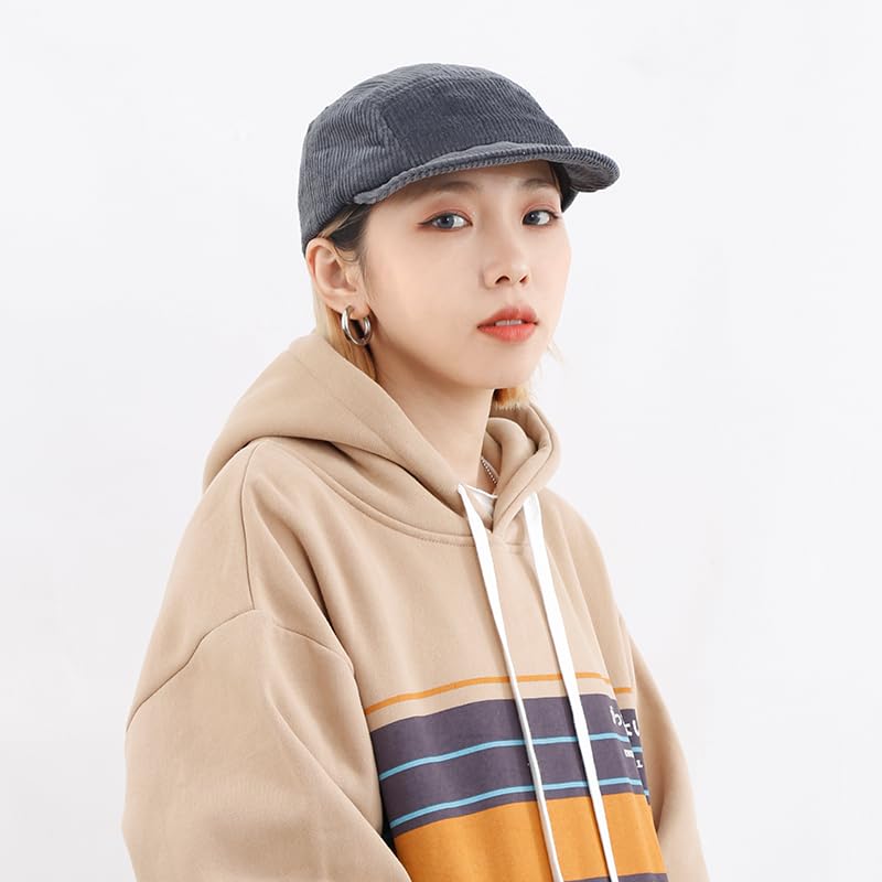 Croogo Short Brim Umpire Bridge Cycling Plus Solid Color Men's Cap, Cap, Cap, Adjustable, Sizes, Simple, (G-GD28-Gray Purple)