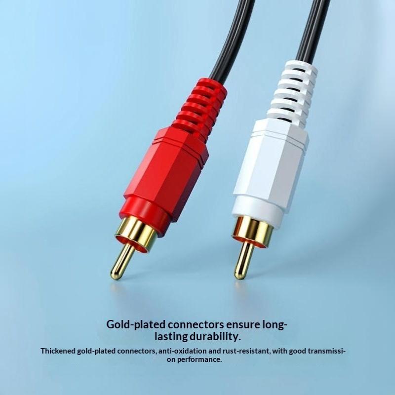 1Pcs Rca Audio Splitter Cable 2Rca Male To 2 Rca Male Audio Video Cable For Dvd Sound Tv Box Louder 1.5 Meters