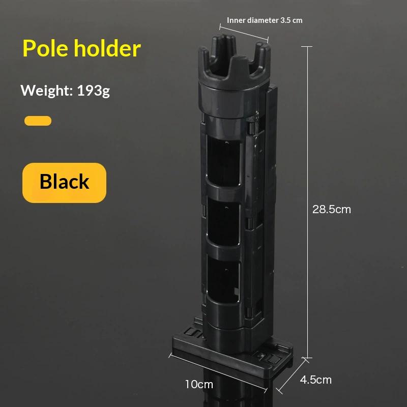 

Outdoor Fishing Barrel Bottle & Rod Holder Rack - Plastic Fishing Box Pole Water Carrier Accessories for Angling Gear Storage чорний