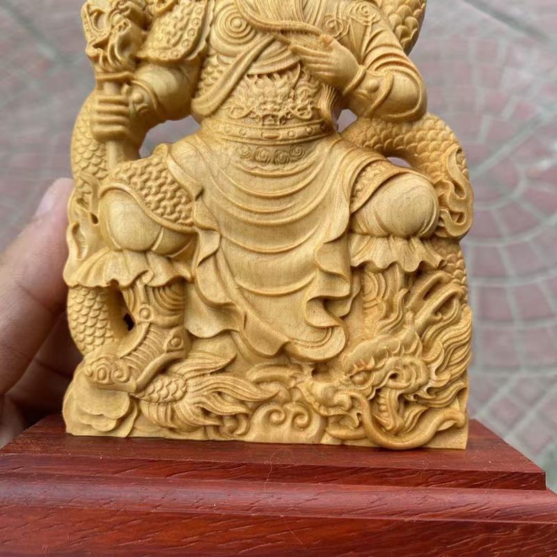 Holzschnitzerei Lord Guan Figur DekorationDer Gott des Reichtums in China Zuhause Zimmer Büro Reichtum Glück Feng Shui Charakterfiguren