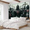 2D Medieval Knight Tapestry, Gothic Templar Warrior Wall Art for Home Decor