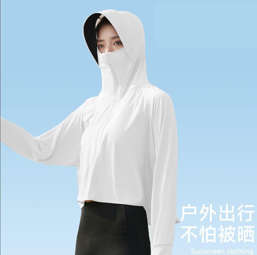 Nylon original yarn cold silk cool yoga jacket slim-fitting sunscreen clothing women's summer UV protection breathable sunscreen clothing