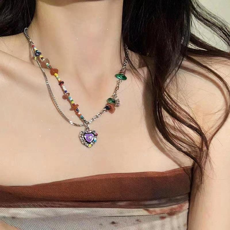 Exclusive, Low-key, Luxurious, Retro Beaded Necklace for Women, Collar Chain, Neck Chain, Gift