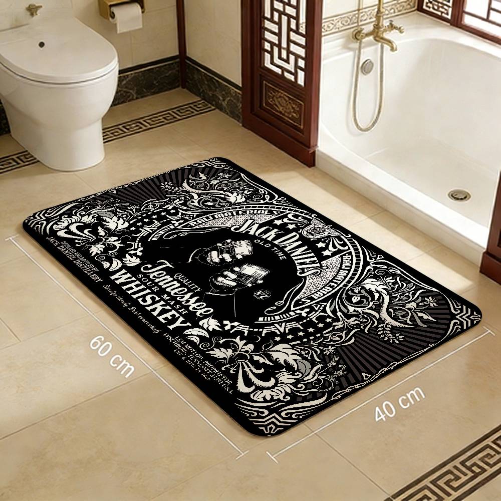 Tappeto da corridoio lavabile antiscivolo con motivo Jack-Daniels Whisky Tappeto per area divani e poltrone del soggiorno Tappetino per ingresso cucina Tappeto da area