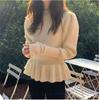 Damen Casual Pullover Herbst Winter Koreanischer Stil Süß O-Ausschnitt Prinzessin Strick Bonbonfarbe Slim Unterteil Pullover Jumper