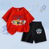 PAW Patrol Summer New Boys Short Sleeved Top Shorts Two Piece Set Children's Casual Breathable Outfits Kids Beach Clothing Suit