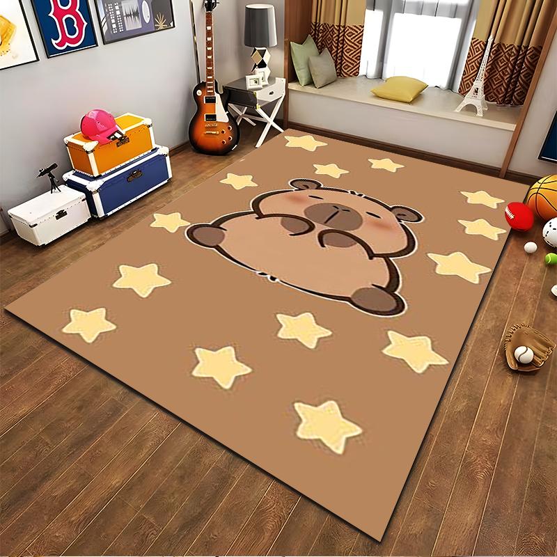 Cute Cartoon Bear and Stars Pattern Carpet for Living Room Decor Suitable for Use As an Anti-slip for Living Room Bedroom Sofas