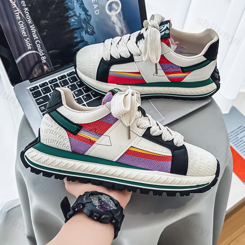 Fashion Fashion Men's Shoes 2025 Spring Fabric Breathable Casual Sports Shoes Versatile Thick Soled Height Increasing Chunky sneakers