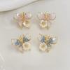 2024 Trendy Gradient Blue Crystal Butterfly Earrings - High-End, Versatile Spring/Summer Accessory for Women