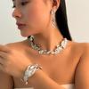 European & American Molten Lava Metal Necklace & Earrings Set: Irregular, Versatile, Exaggerated Design