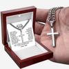 Men's Stainless Steel Cross Pendant Necklace with Cuban and Snake Bone Chains