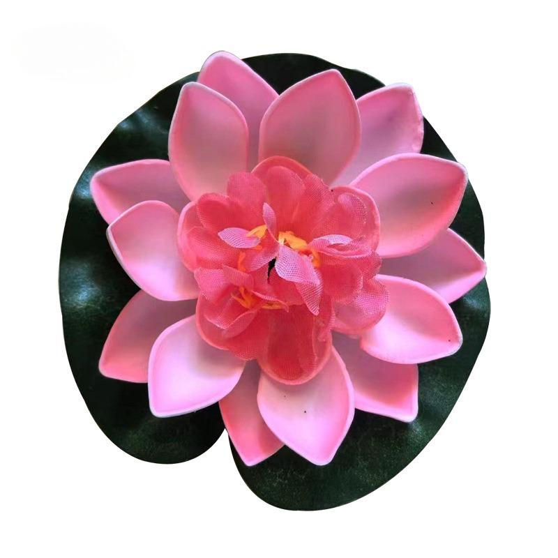 

1pc EVA Artificial Lotus Flowers with Lily Pads - Floating Foam Pond Plants for Aquarium, Pool, Water Garden Decoration