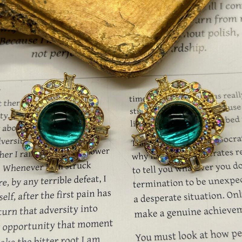 Vintage Internet Famous Branded Popular Glass Earrings With Elegance Niche Design High-end Quality Geometric