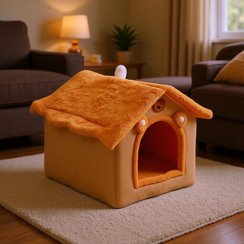 Four Seasons Warm Pet House: Removable & Washable Bed for Cats and Small Dogs