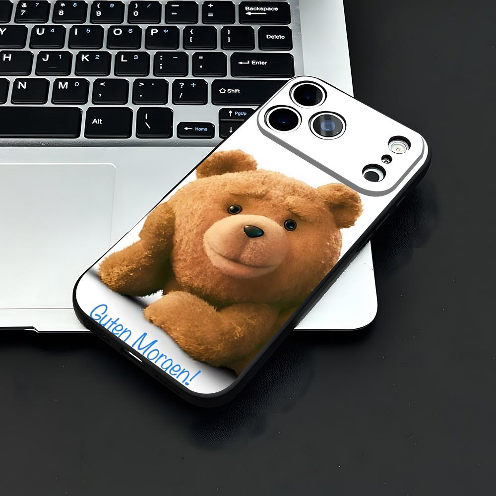 T-Ted B-Bear Phone Case For IPhone 17 Air 16 E Pro Max 15 14 13 Mini 12 Pro 11 Max Plus Black Soft Shell