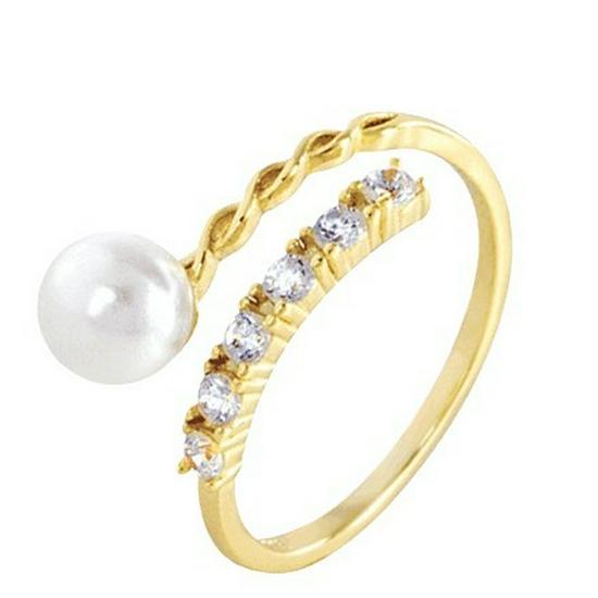Banyan Tree S925 Silver Zircon Pearl Adjustable Ring – Women’s Luxury Korean & Japanese Style Celebrity Fashion.