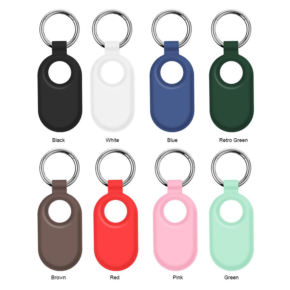 Silicone Case Case Cover Shell Anti-Drop Soft Protective Sleeve Skin Cover Anti-Scratch with Keychain for Galaxy SmartTag2