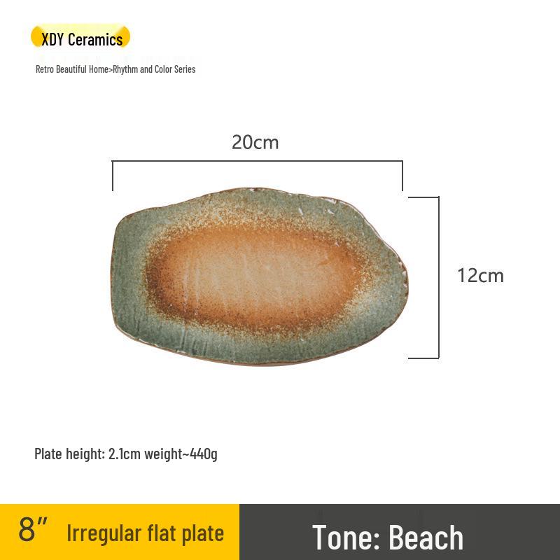 Japanese Minimalist Ceramic Plate for Sushi and Dumplings - Exquisite Underglaze Design