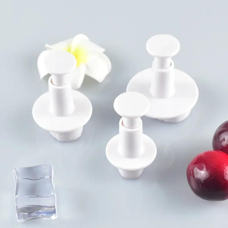 3pcs/set Rose Leaf Cookies Mold DIY Cake Cookie Molds Stamp Leaves Shape Plastic Bakeware Cutter DIY Kitchen Fondant Tools