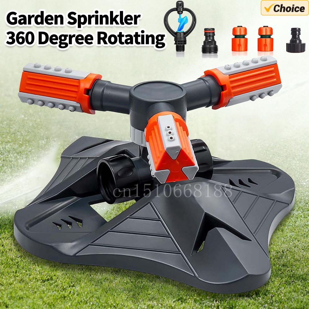 Garden Sprinkler 3 Fork Water Sprayer Automatic 360 Degree Rotating Plastic Watering Garden Atomizer Agriculture Irrigation Tool