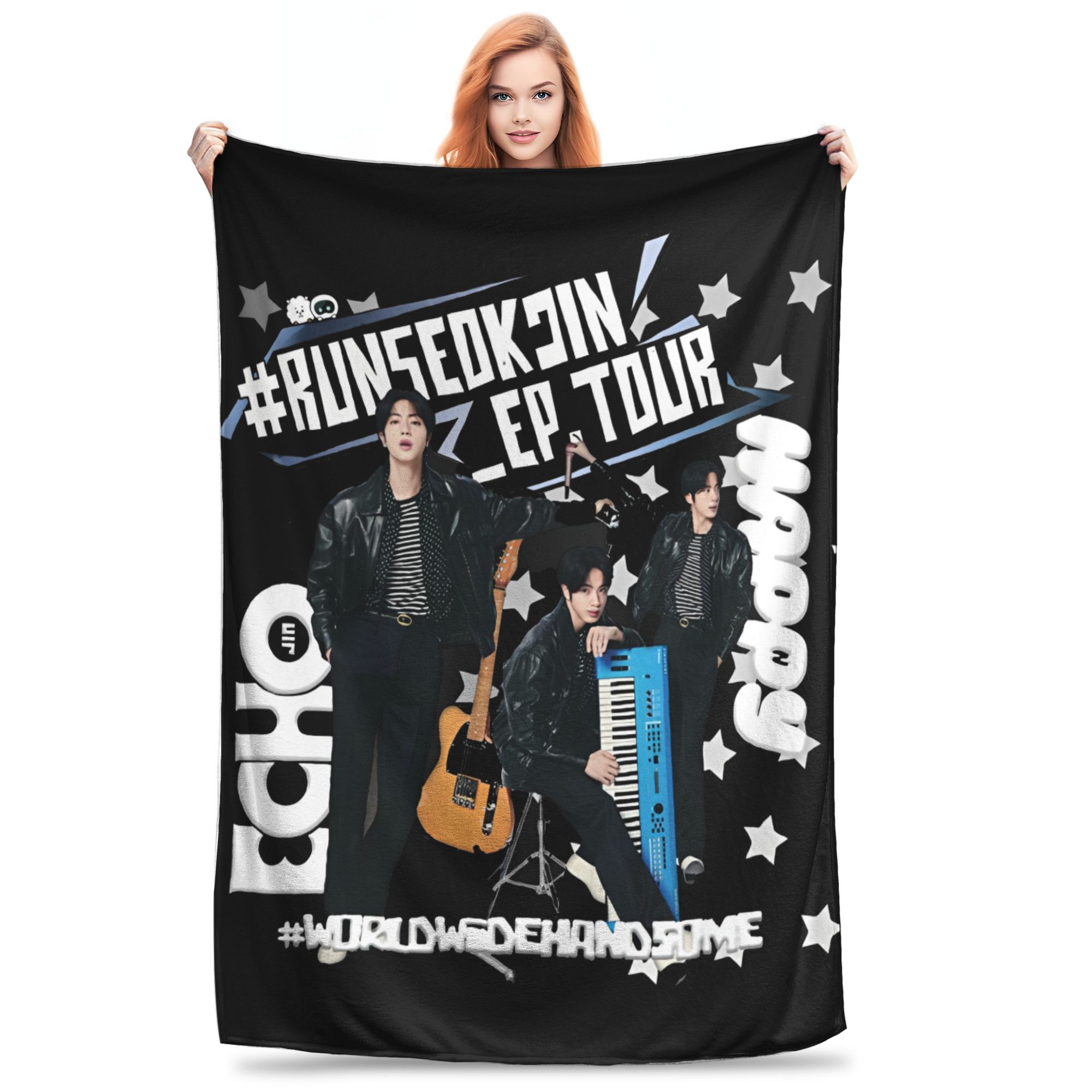 

JinS Runseokjin EP Tour 2025 concert kpop Blanket Super Soft Warm Throw Blankets for Sofa 50x60 Inch Multi-size Bedding Throws 75x90cm
