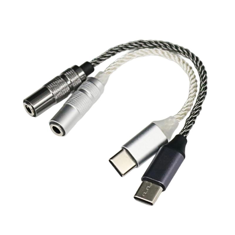 Type C to 3.5mm Extension Cable Female to Female Portable for Headphone Mobile Phone Enhances Sound Output Quality