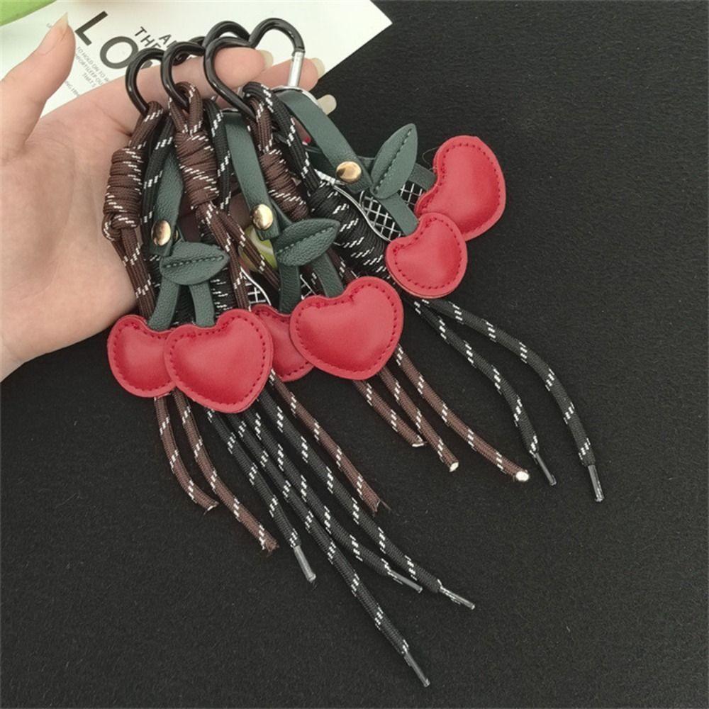 Girl Heart Braided Rope Keychain Hand-Woven Tennis Racket Key Chain  Bag Accessories