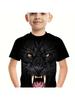 Sommarpojke Leongrafik 3D-tryckt T-shirt Mode Kortärmade Toppar Pojk Tecknad Barnkläder