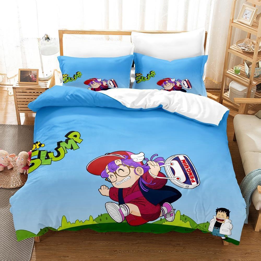 Fashion Cartoon DR S-Slump Arale Anime Bedding Set Sheet King Twin Double Child Bedding Set Mircofiber or Polyester Duvet Cover