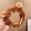 Funny 3D Lion Ear Plush Headband Cute Cartoon Hairhoop Female Dress Up Hairband