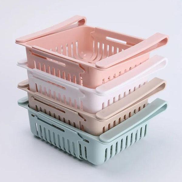 Sertare extensibile pentru frigider Strat distanțier proaspăt Suport de depozitare reglabil extensibil Organizator frigider sertar coș