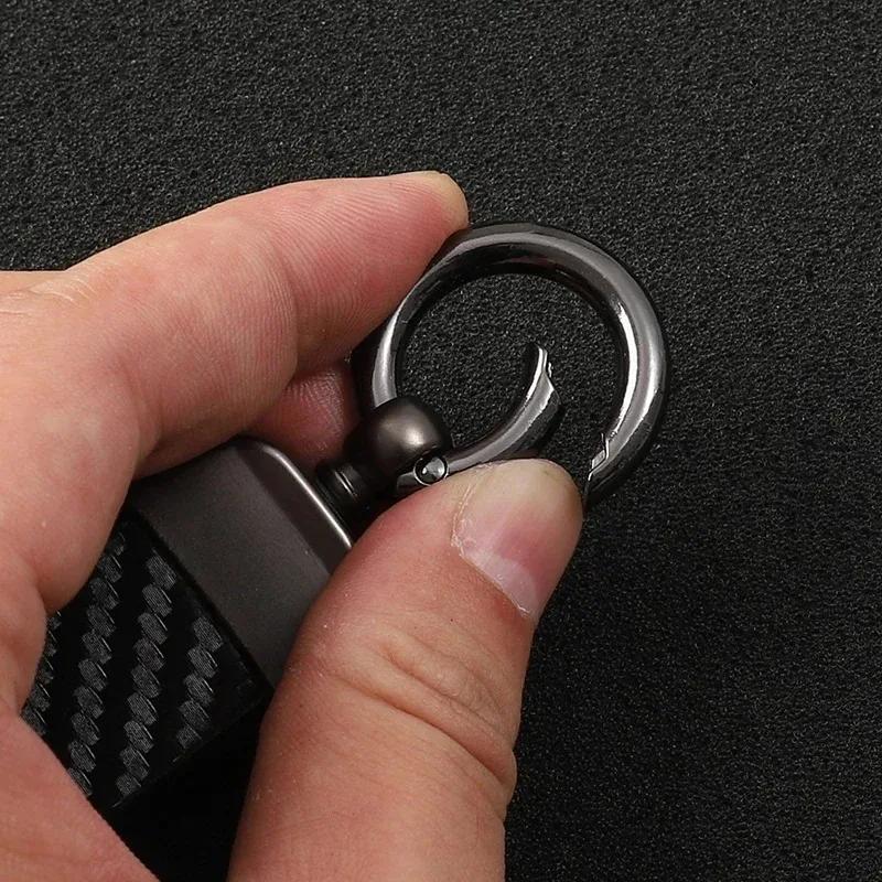 Car Carbon Fiber Style Keychain Microfiber Leather Key Chain For Toyota Harrier 30 60 80 XU30 XU60 XU80 2022 2023 Accessories