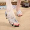 Summer New 2025 Thin Belt High Heels Round Toe Women Shoes Fish Mouth Hollow Solid Color Sandals Women Fashion Comfort Shoes