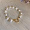 New Arrival Retro Light Luxury Elegant Zircon Circle Pearl Bracelet for Women Fashion Sweet Crystal Jewelry Party Gifts