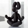 Small Meditation Dog Statue Funny Balloon Puppy Figurine Cute Animal Craft for Living Room Desktop Shelf Decor