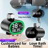 Flow Powered Shower Thermometer With Real-time Digital Display, Water Powered No Battery Needed, Color Changing Temperature Indicator For Bathroom Saf