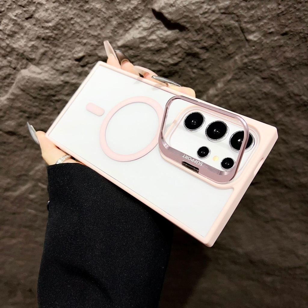 Samsung S26 Ultra Metal Lens Bracket & S25 Plus Magnetic Transparent Phone Case